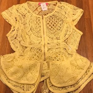 Zipper lace blouse